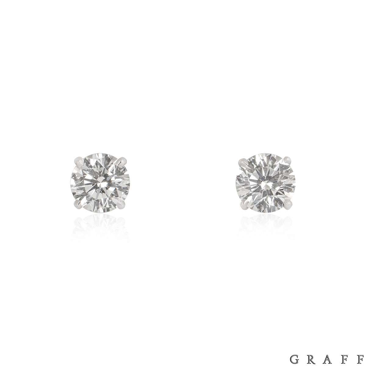 Graff White Gold Diamond Earrings 2.76ct TDW | Rich Diamonds